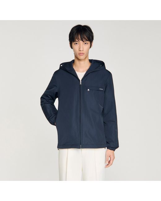 Sandro Blue Nylon Windbreaker for men
