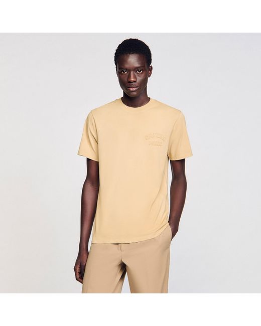 Sandro Natural Worn-Effect T-Shirt for men