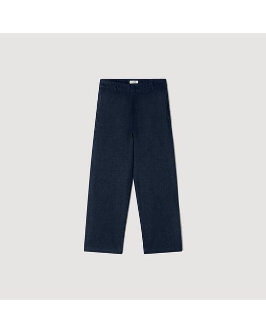 Sandro Blue Raw Barrel Jeans for men