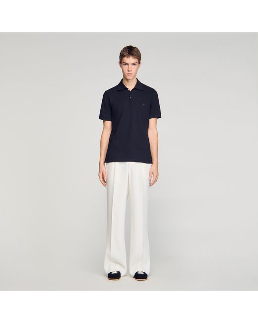 Sandro Blue Logo Polo Shirt for men