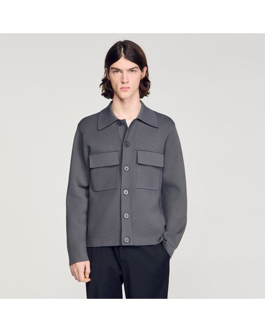 Sandro Blue Milano Knit Jacket for men