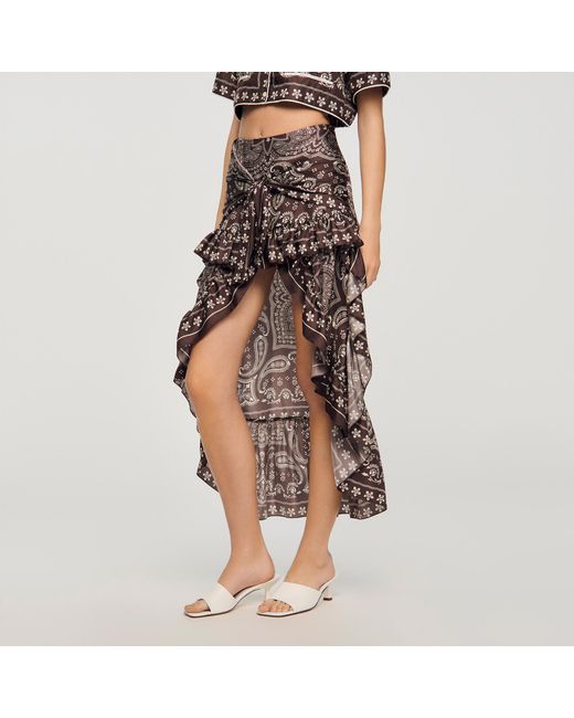 Sandro Multicolor Bandana Print Short Skirt