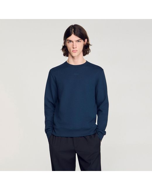 Sandro Blue Logo Sweatshirt for men