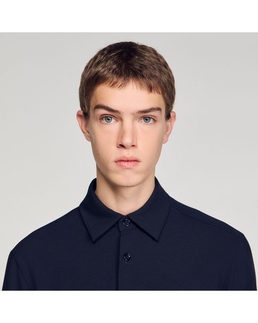 Sandro Blue Patch Pocket Shirt for men