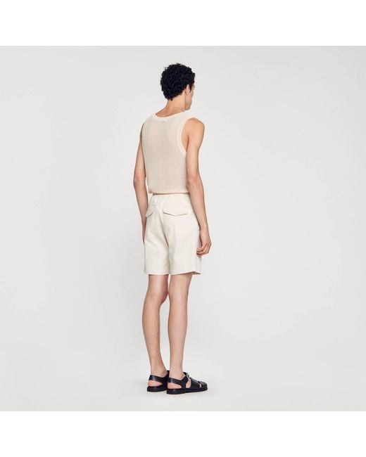 Sandro White Cotton Shorts for men