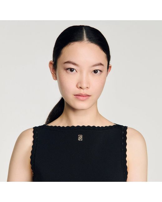 Sandro Black Two-Tone Short Dress