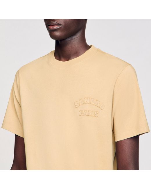 Sandro Natural Worn-Effect T-Shirt for men