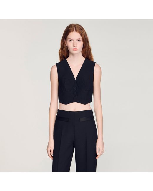 Sandro Blue Cropped Jacket