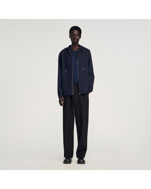 Sandro Blue Hooded Shirt for men