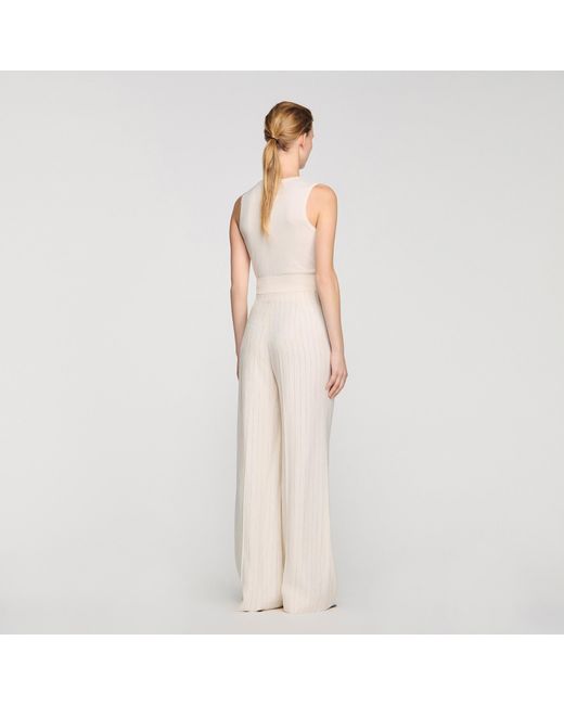 Sandro Natural Striped Trousers