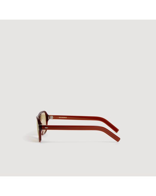 Sandro Brown Acetate Sunglasses for men