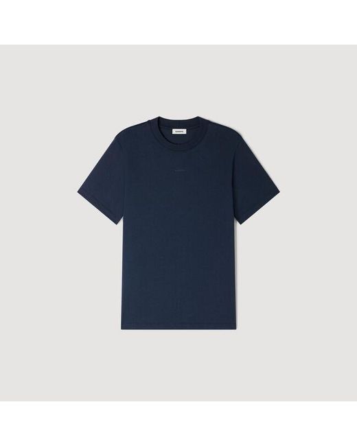 Sandro Blue Cotton T-Shirt for men