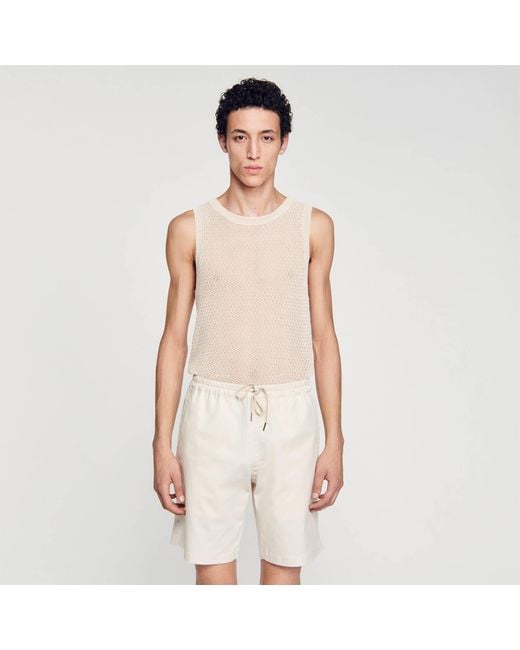 Sandro White Cotton Shorts for men