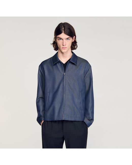 Sandro Blue Effect Zip-Up Jacket for men