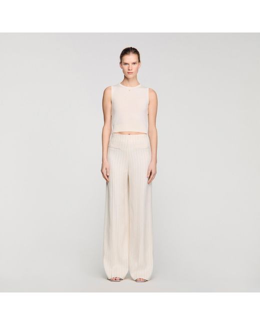 Sandro Natural Striped Trousers