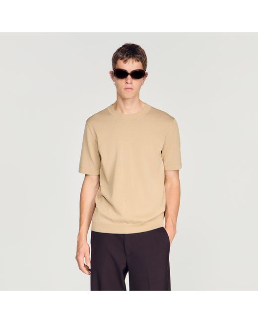 Sandro Blue Knitted T-Shirt for men