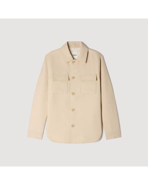 Sandro White Buttoned Overshirt for men