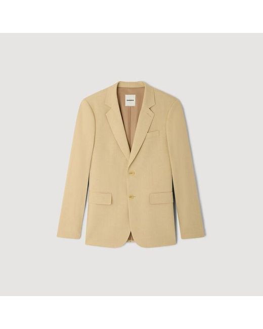 Sandro Metallic Classic Linen Suit Jacket for men