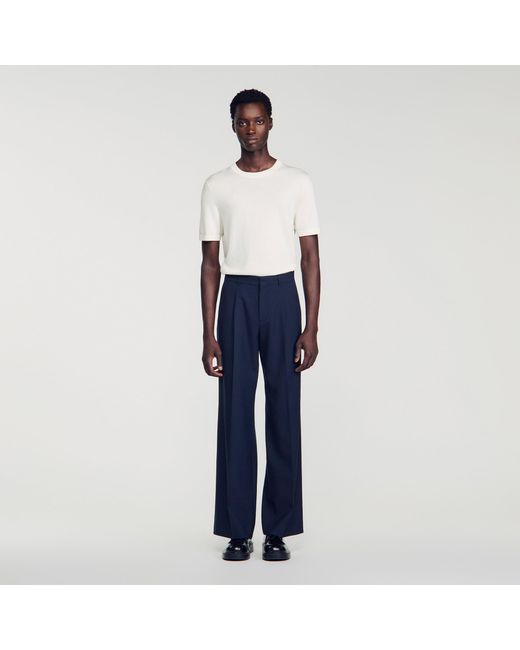 Sandro Blue Wool Suit Trousers for men