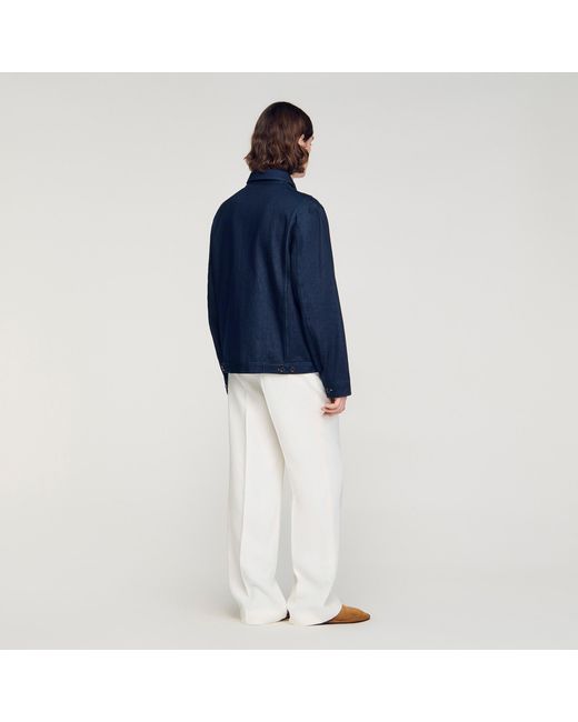 Sandro Blue Denim Worker Jacket for men