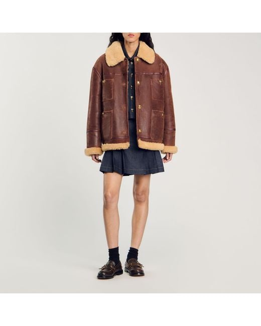 Sandro Blue Shearling Jacket