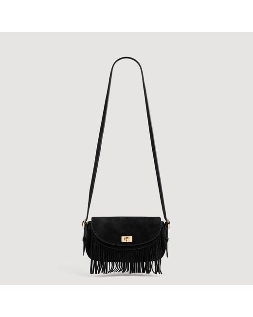 Sandro Black Mini Mambo Suede Bag