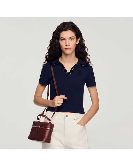 Sandro Red Tangolino Plain Leather Bag