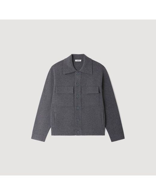 Sandro Blue Milano Knit Jacket for men