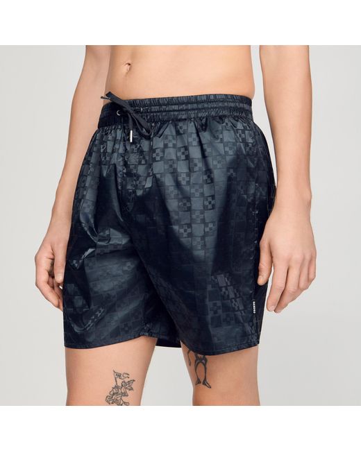 Sandro Blue Square Cross Swim Shorts for men