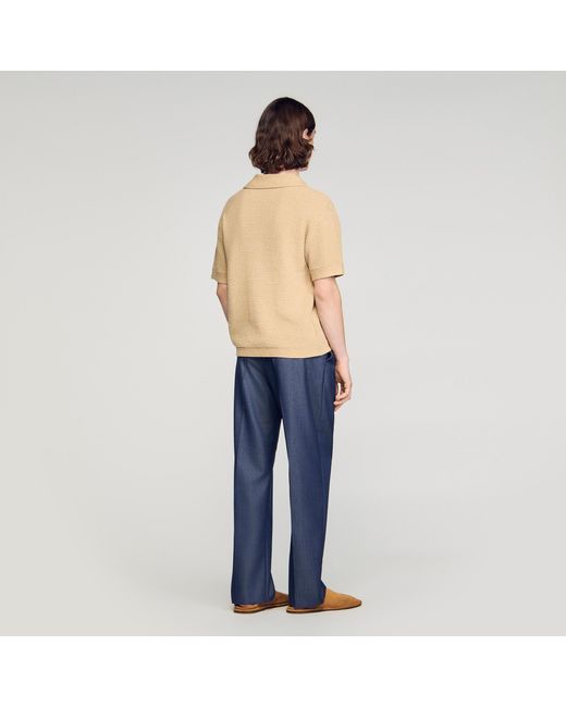 Polo effet jute Sandro pour homme en coloris Blue