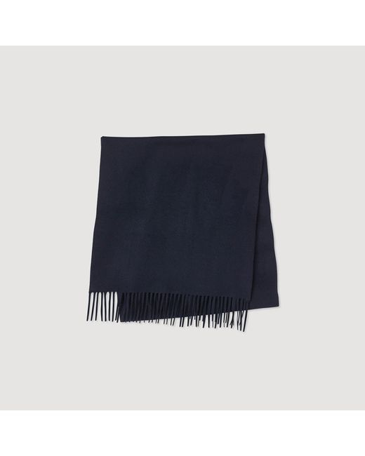 Sandro Blue Wool And Cashmere Scarf for men