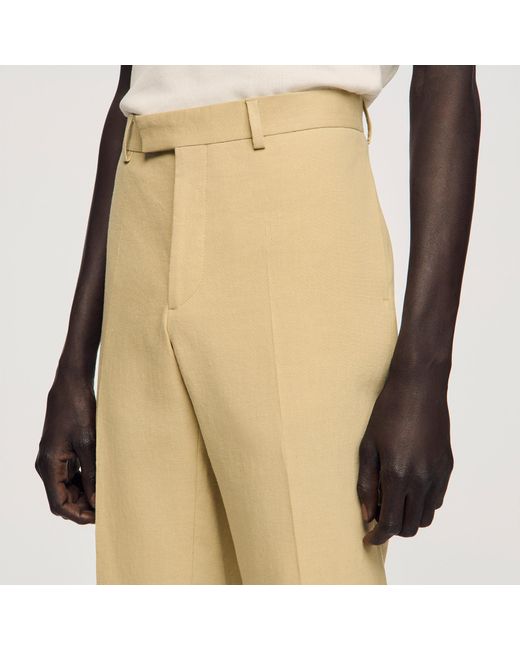 Sandro Natural Linen Suit Trousers for men