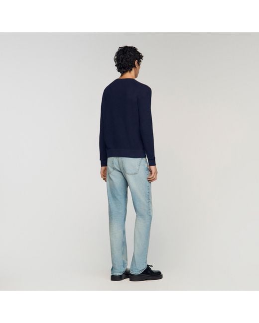 Pull en maille texturée Sandro pour homme en coloris Blue