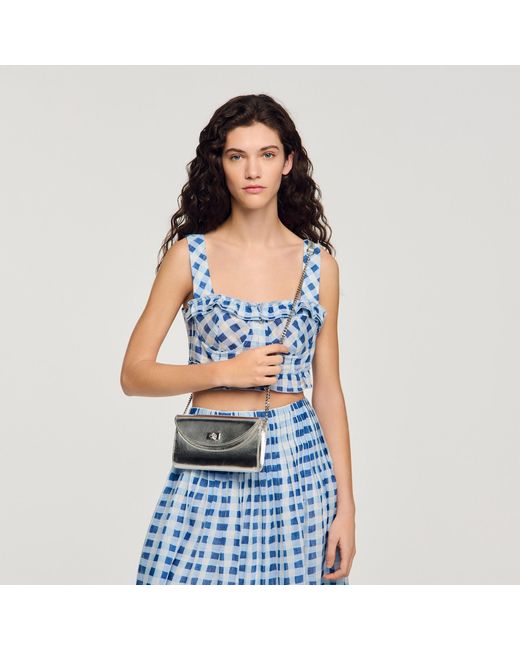 Sandro White Mambo Leather Clutch