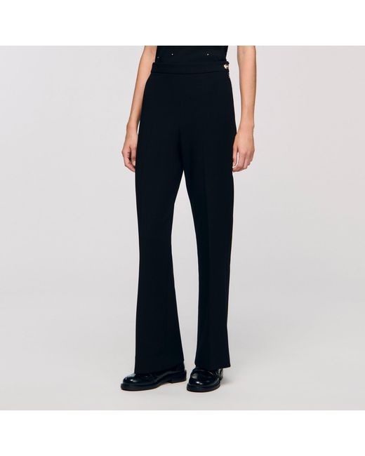 Sandro Blue Straight-Leg Trousers