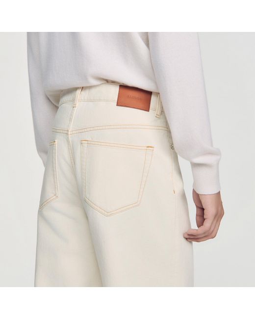 Sandro White Baggy Contrast Jeans for men