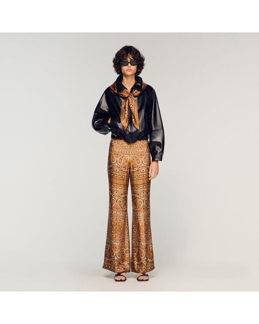 Sandro Multicolor Bandana-Print Floaty Trousers