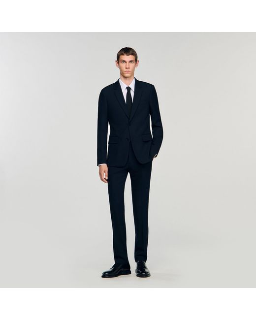 Sandro Blue Wool Suit Jacket for men