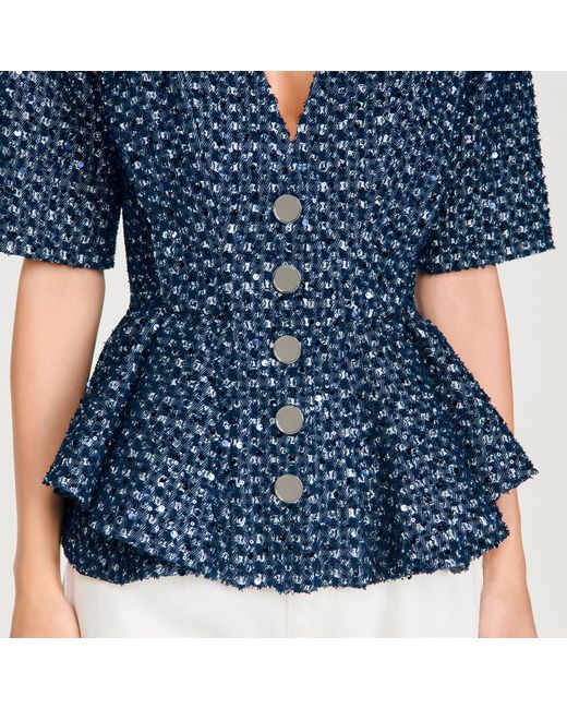 Sandro Blue Sequinned Jacket