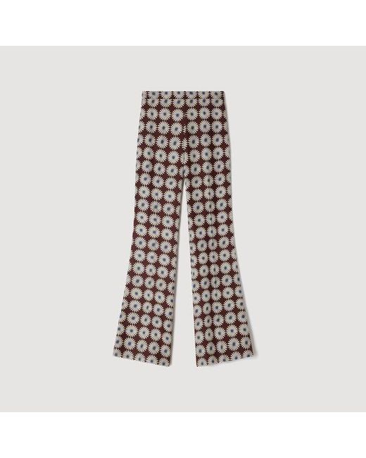 Sandro Red Floral-Print Floaty Trousers