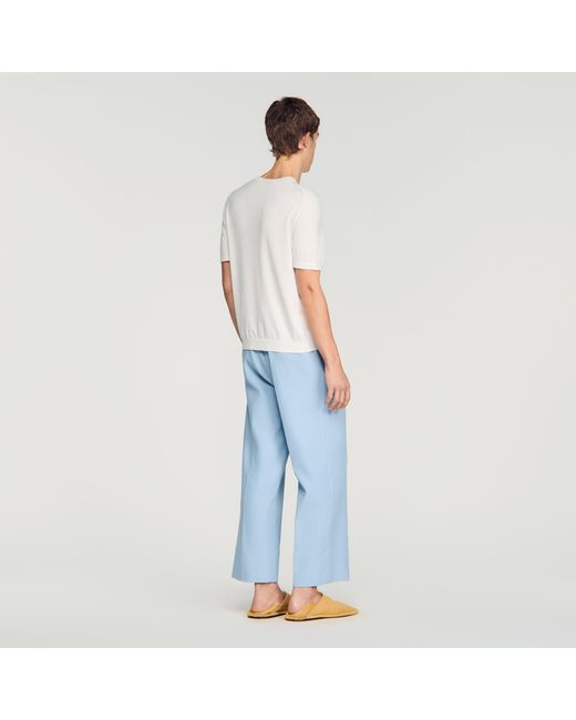 Sandro Blue Knitted T-Shirt for men