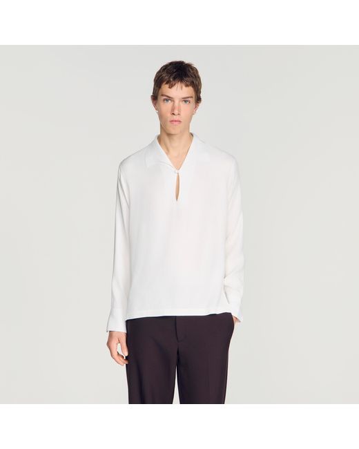 Sandro White Tunic-Effect Shirt for men