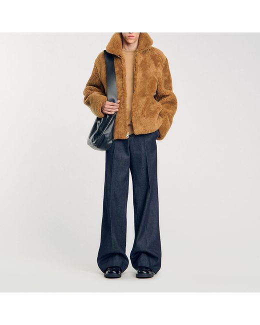 Sandro Blue Shearling Jacket for men