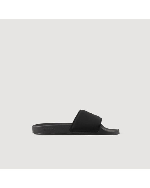 Sandro Black Rubber Flip-Flops for men