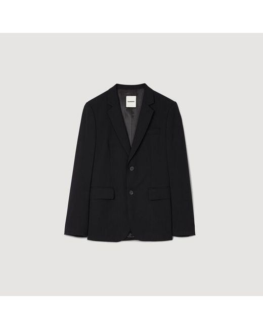 Sandro Blue Virgin Wool Suit Jacket for men