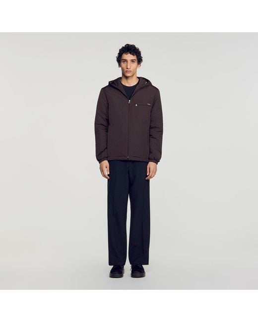 Sandro Blue Hooded Zip-Up Jacket for men