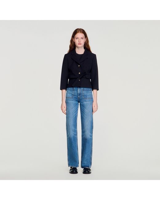 Sandro Blue Short Tailored Jacket