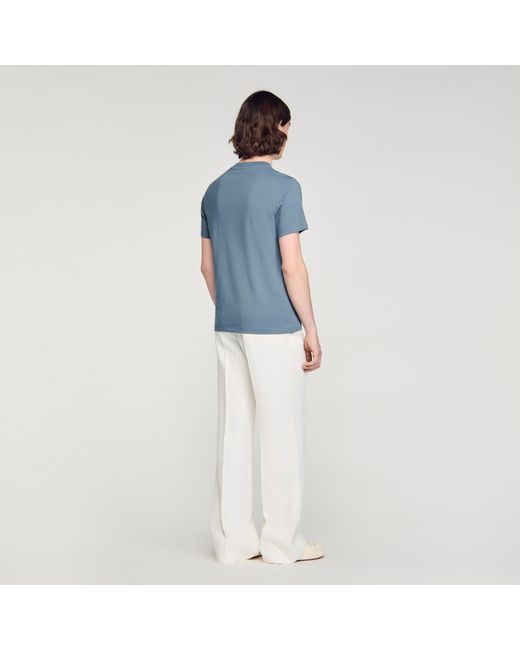 Sandro Blue Cotton T-Shirt for men