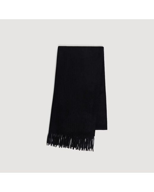 Sandro Black Wool And Cashmere Scarf for men