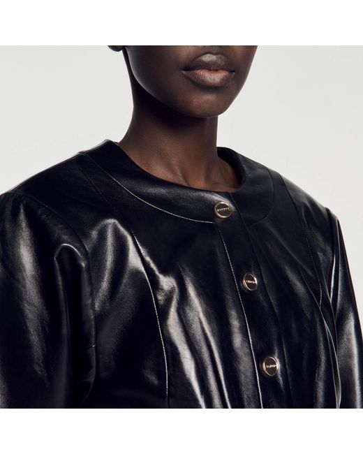 Sandro Black Leather Jacket